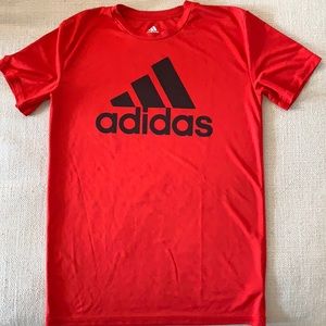 Big Boys Red Short Sleeve Aeroready Performance Logo T-shirt